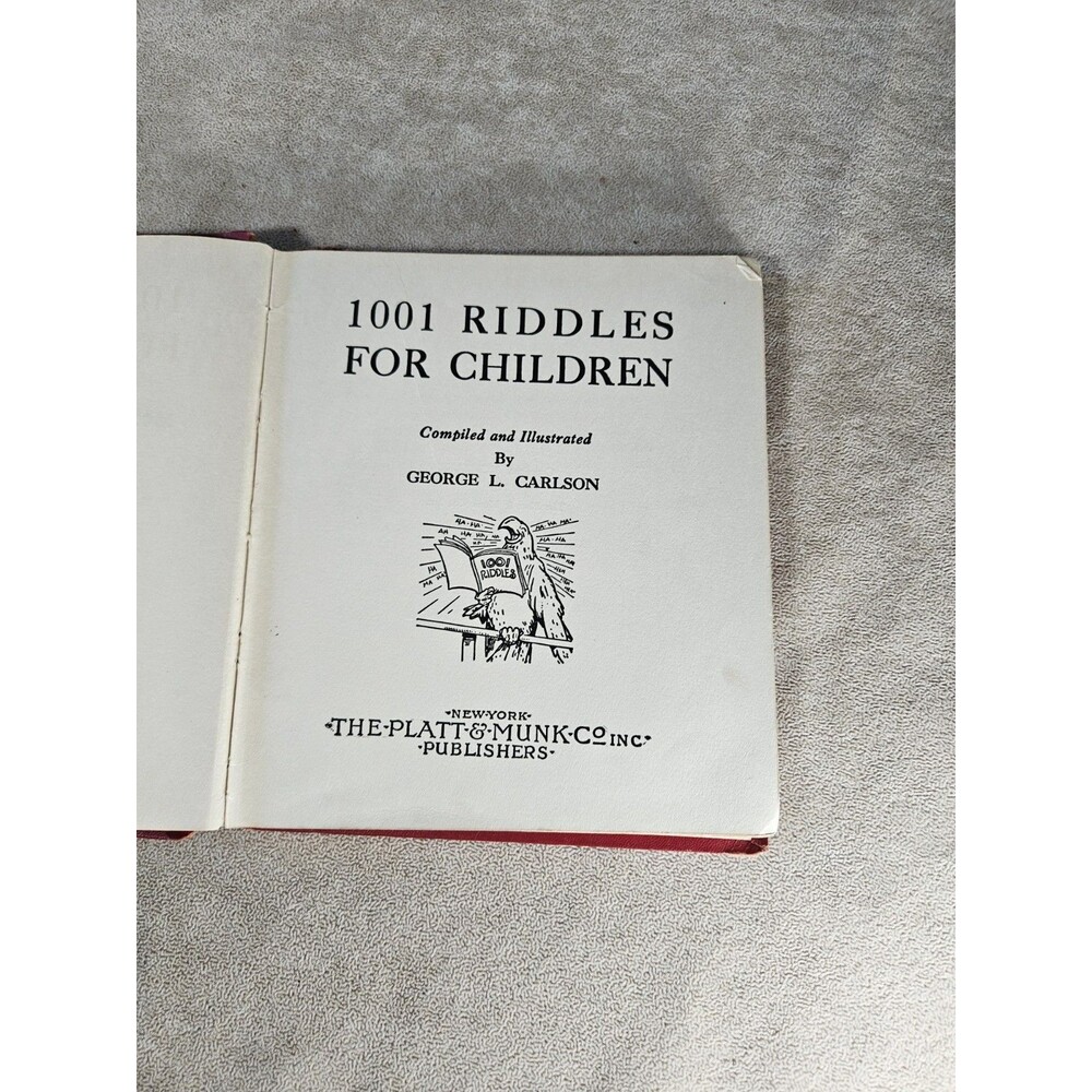 1001 Riddles For Children Compiled By George Carlson Copyright 1949 Platt & Munk - Picture 9 of 14